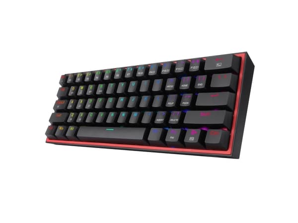 REDRAGON FIZZ PRO K616-RGB B, Kabel & Trådlös, USB + RF Wireless + Bluetooth, Mekaniska tangentbrytare, QWERTY, RGB LED, Svart, Röd