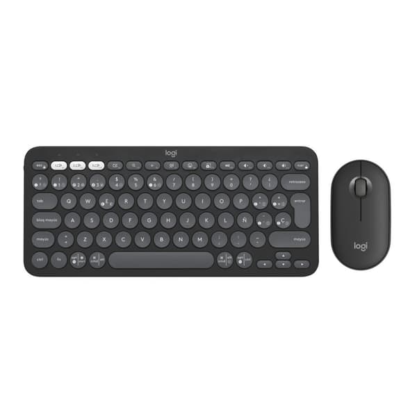 Tangentbord och Mus Logitech Pebble 2 Combo Grafit Qwerty Spanska grafit