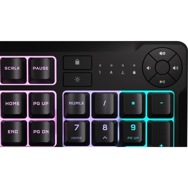 Speltangentbord med trådbundet membran - CORSAIR - K55 CORE RGB - 10-zoners RGB-bakgrundsbelysning - Grå - Tyst och lyhörd