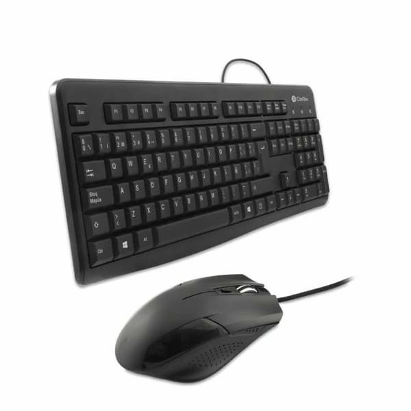 Tastatur og mus CoolBox COO-KTR-01U Sort Spansk qwerty QWERTY
