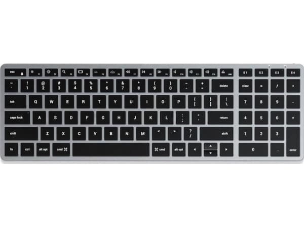 Satechi ST-BTSX2M, Täysikokoinen (100 %), Bluetooth, QWERTY, Harmaa