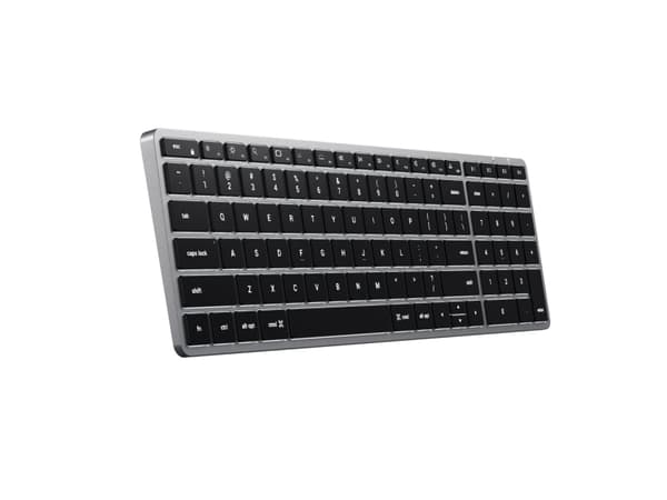 Satechi ST-BTSX2M, Täysikokoinen (100 %), Bluetooth, QWERTY, Harmaa