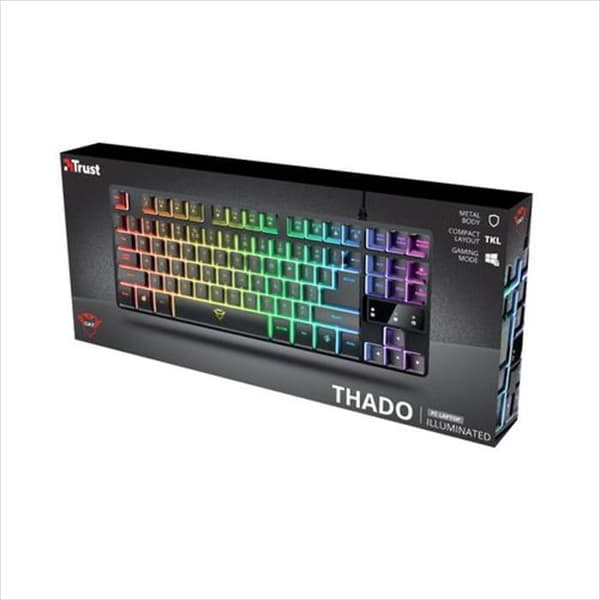 Metalliskt gamertangentbord Trust Gxt 833 Thado med belysning