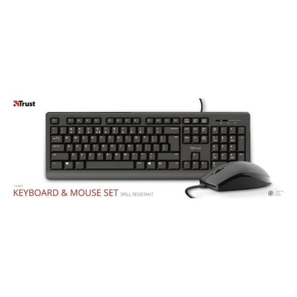 Tangentbord och Mus Trust 23970 Svart Qwerty US