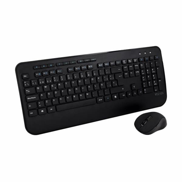 Tangentbord och Mus V7 CKW300 Svart spanska Qwerty Spanska Svart