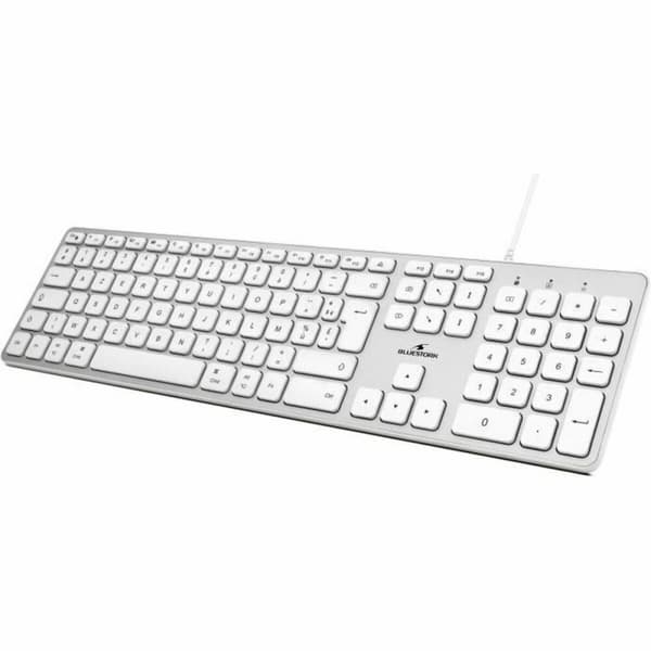 Tangentbord Bluestork Vit Franska AZERTY