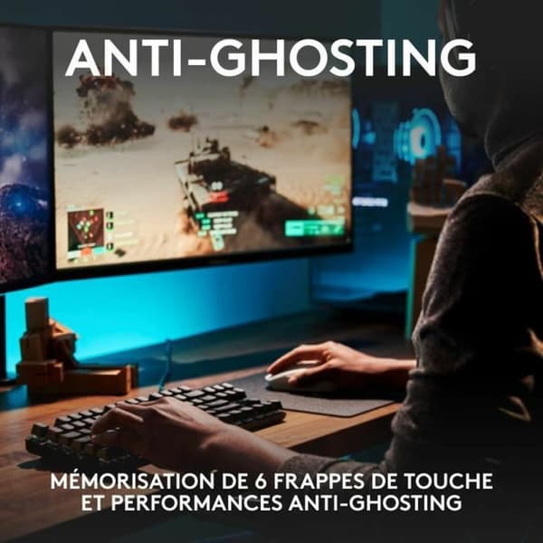 Bluetooth-tangentbord med tabletthållare Logitech G413 SE Franska Svart AZERTY