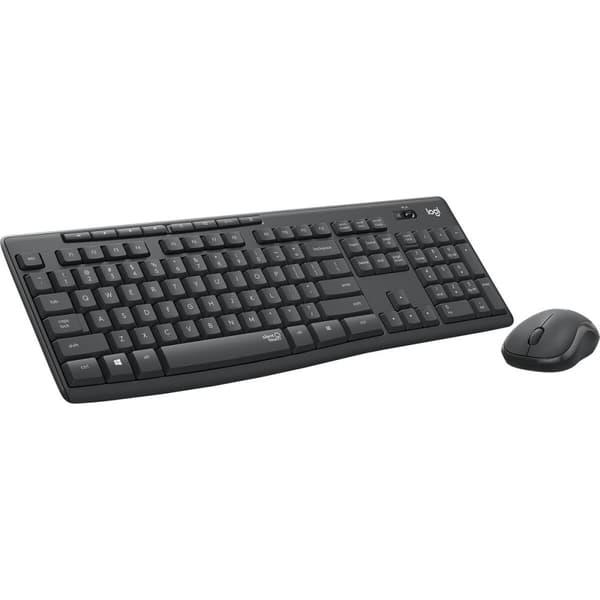 Tangentbord Logitech MK295 Silent Wireless Combo Grafit Svartvit QWERTY Qwerty US