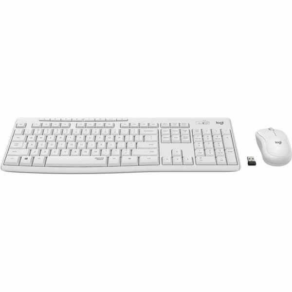 Tastatur og trådløs mus Logitech 920-009819 Qwertz Tysk Hvid Tysk QWERTZ