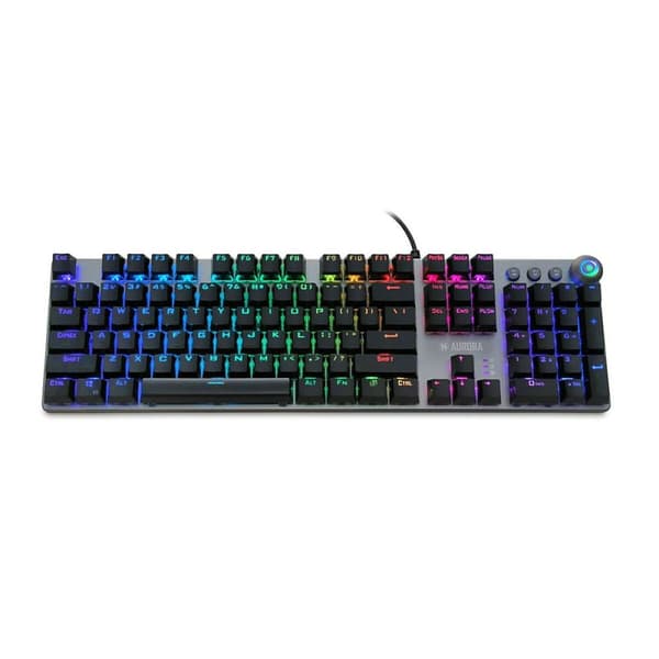 Tastatur Ibox AURORA K-4 Sort Sort/Sølvfarvet QWERTY