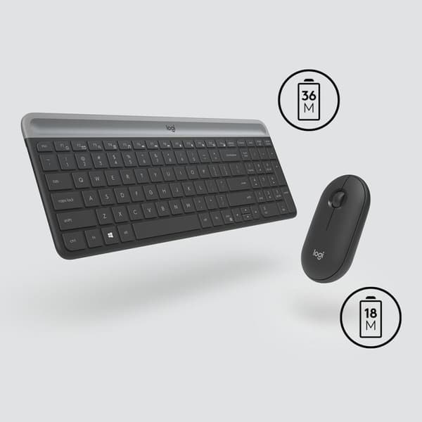 Tastatur og mus Logitech MK470 Grå Grafit Qwerty US