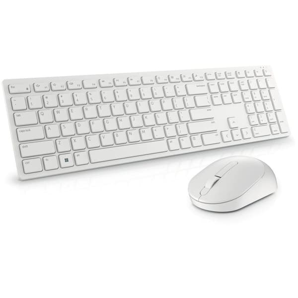 Tastatur og trådløs mus Dell KM5221W-WH Hvid Qwerty US