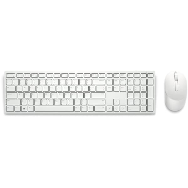 Tastatur og trådløs mus Dell KM5221W-WH Hvid Qwerty US