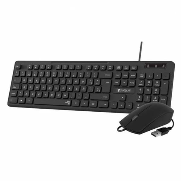 Tastatur og mus Subblim SUBKBC-CSSK01 Sort QWERTY Sort