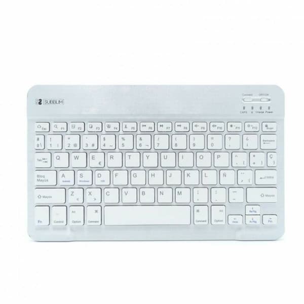 Bluetooth-tastatur Subblim SUB-KBT-SM0001 Sølvfarvet Spansk qwerty