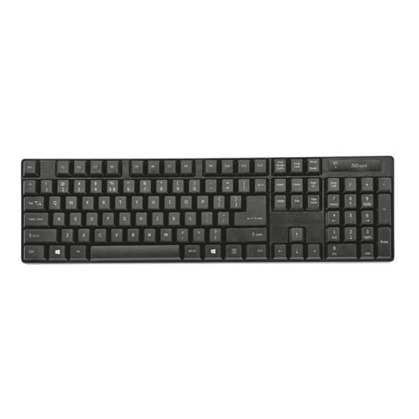 Tastatur og Mus Trust Qoby Svart QWERTY 4 Deler