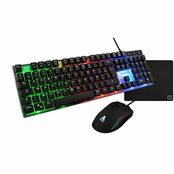 Tastatur og Mus The G-Lab YTTRIUM Svart Sort, Gjennomsiktig