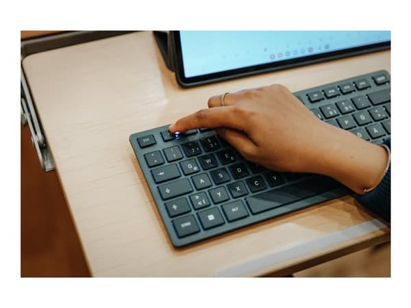 CHERRY KW 7100 MINI BT, Langaton, Bluetooth, Näppäimen saksikytkin, AZERTY, Sininen