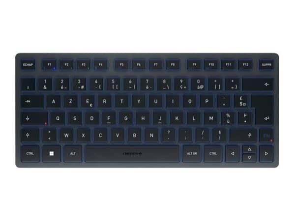 CHERRY KW 7100 MINI BT, Langaton, Bluetooth, Näppäimen saksikytkin, AZERTY, Sininen