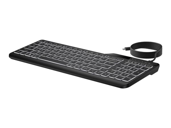 HP 405 - Tastatur - muletienhet - 65% - compact - bakbelysning - USB - QWERTY - Internasjonal engelsk / kanadisk fransk - svart Sort