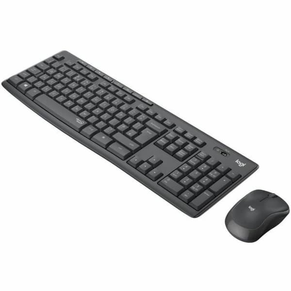 Näppäimistö ja langaton hiiri Logitech MK295 Ranska Musta Harmaa AZERTY