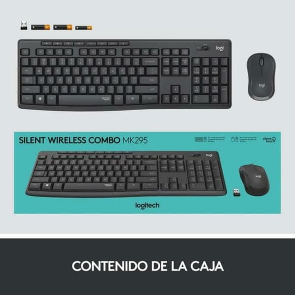 Näppäimistö ja hiiri Logitech MK295 Valkoinen Espanjalainen Qwerty