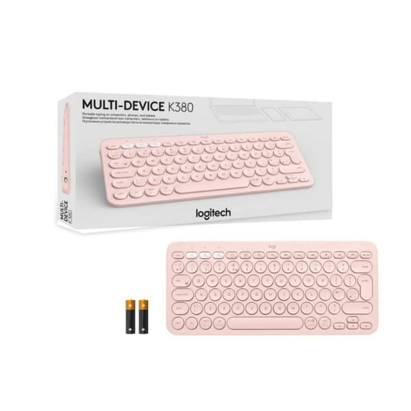 Langaton näppäimistö Logitech K380 Pinkki Espanjalainen Qwerty
