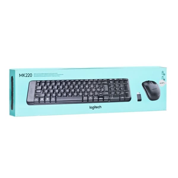 Näppäimistö ja hiiri Logitech Wireless Combo MK220 Musta QWERTY Qwerty US