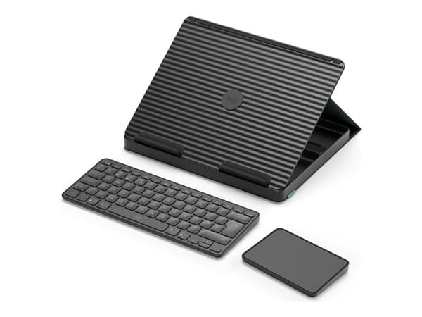 Logitech Casa Pop-Up Desk - Tangentbords- och styrplattsuppsättning - trådlös - Bluetooth LE - classic chic