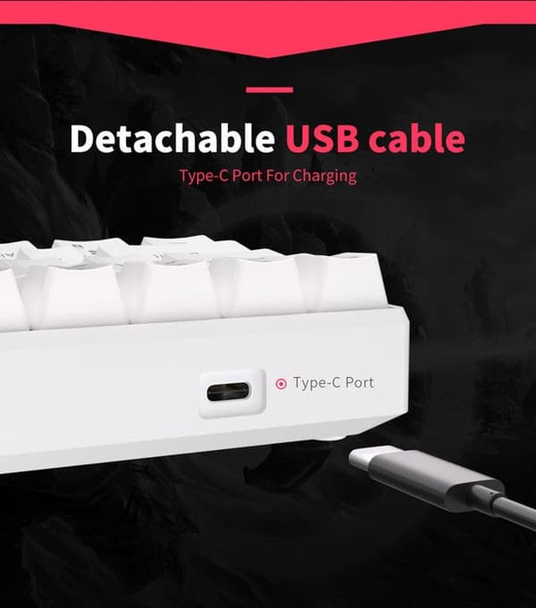RK ROYAL KLUDGE RK61 Trådlöst 60 % trippelläge mekaniskt tangentbord BT5.0/2.4G/USB-C med programvara