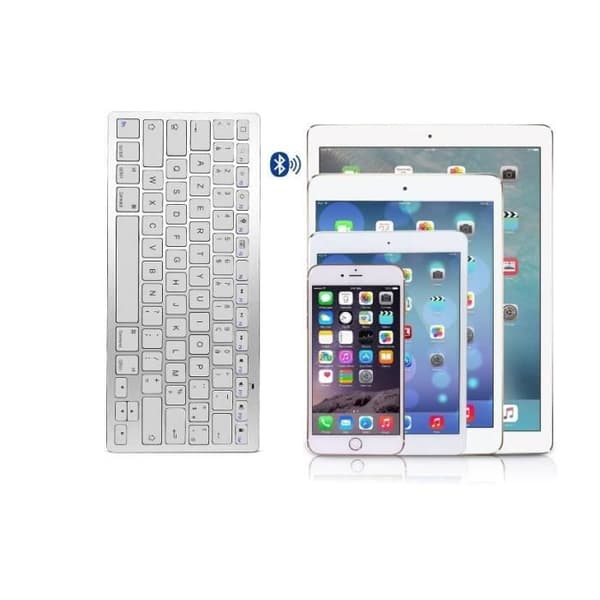Teeno® trådlöst tangentbord Ultratunt Bluetooth-tangentbord för iOS,Windows,Android Smartphone PC Tablet AZERTY