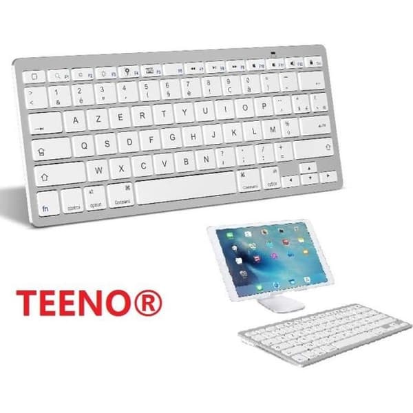 Teeno® trådlöst tangentbord Ultratunt Bluetooth-tangentbord för iOS,Windows,Android Smartphone PC Tablet AZERTY