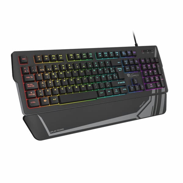 Gaming Tangentbord/ OR: Speltangentbord Genesis NKG-1729 Svart Qwerty Spanska Svart