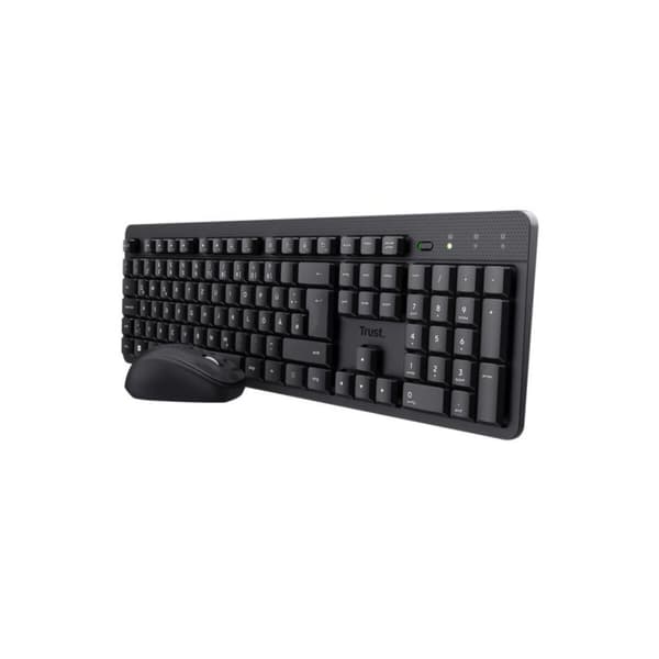 Tangentbord och Mus Trust TKM-360 Svart Qwerty Spanska Svart