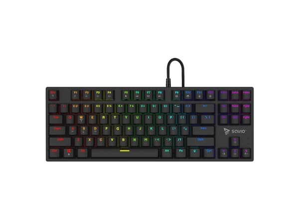 Savio SAVGK-TEMPEST X2 BLÅ, 80 %, trådbunden, USB, QWERTY, svart