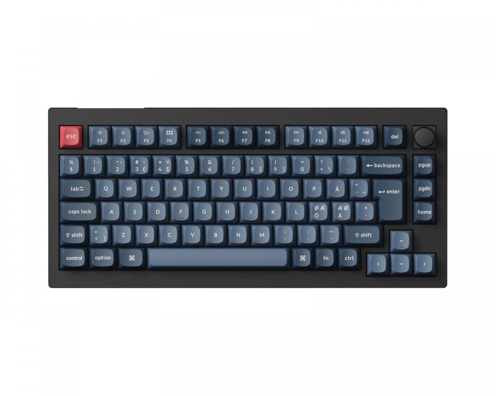 Keychron V1 Max Knob Carbon Back Ledning & Trådløs Gateron Jupiter Banana Nordisk