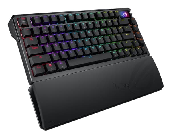 ASUS ROG Azoth Extreme - Tastatur - 75% - med OLED display - backlit - trådløs - 2.4 GHz, Bluetooth 5.1, USB-C - tastsvitsj: ROG NX (hot-swappable) -