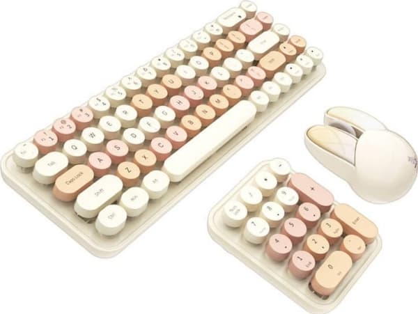Trådlöst MOFII tangentbord+numerisk knappsats+mus 3in1 2.4G (Creme)