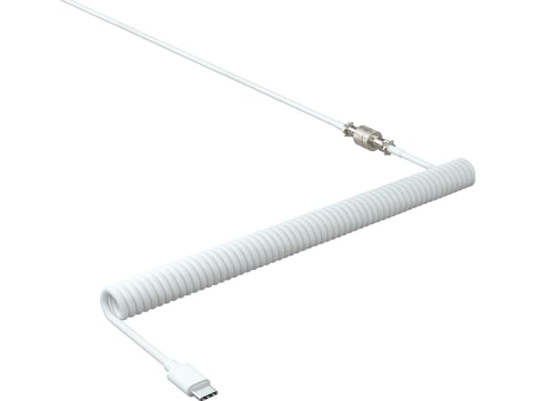 Xtrfy Cable, USB-C to USB-A w. connector, Coiled, Braided, White