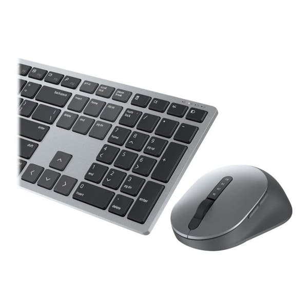 DELL KM7321W trådlöst tangentbord och mus - Storbritannien (QWERTY) - RF 2,4 GHz och Bluetooth 5,0 - 4000 DPI Grå, Titan