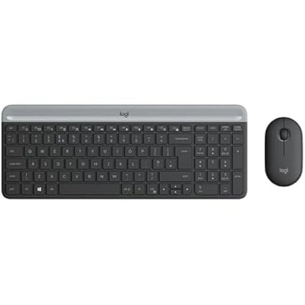 Trådlöst tangentbord och mus - LOGITECH - Slim Wireless KEYB+Mouse Combo WRLS - USB - Trådlös mottagare - Svart grafit