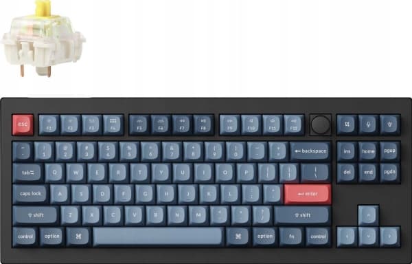 Keychron V3 Max, Tenkeyless (80 - 87%), Kabel & trådløs, RF trådløs + Bluetooth, Mekanisk, RGB LED, Sort, Grå