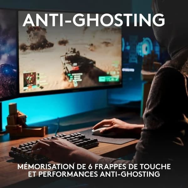 Speltangentbord - Kabelanslutet - Logitech G - G413 SE - Stor storlek - Mekaniskt - AZERTY - Svart