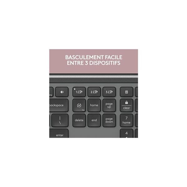 Azerty Logitech K950 Signature Slim Graphite trådlöst tangentbord