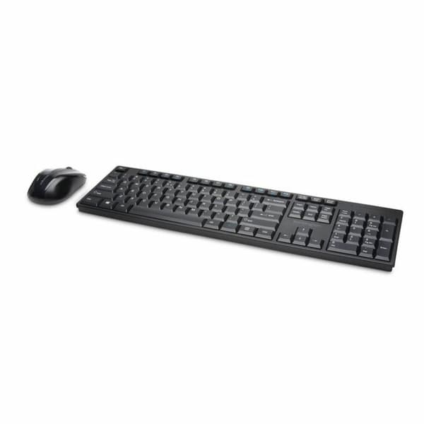 Tastatur og trådløs mus Kensington K75230ES Sort Spansk Spansk qwerty QWERTY Sort