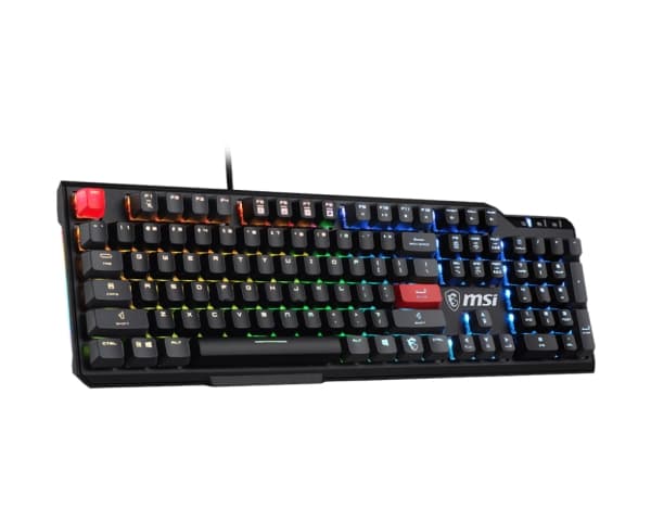 MSI Vigor GK41 DUSK - Tangentbord - backlit - USB - QWERTY - amerikansk - tangentbrytare: Kailh Red