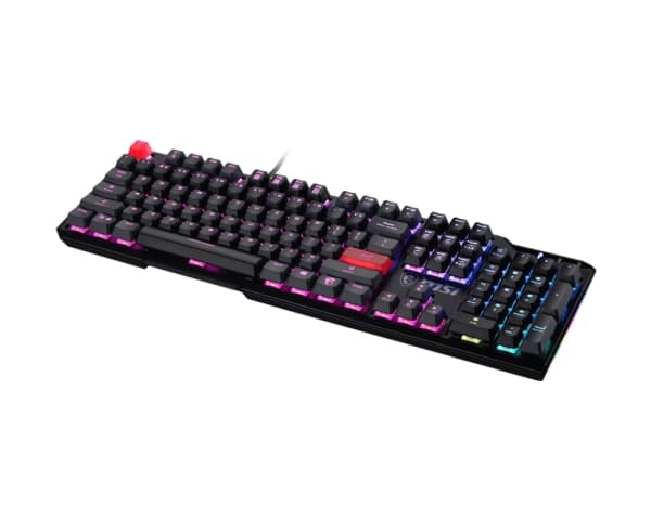 MSI Vigor GK41 DUSK - Tangentbord - backlit - USB - QWERTY - amerikansk - tangentbrytare: Kailh Red