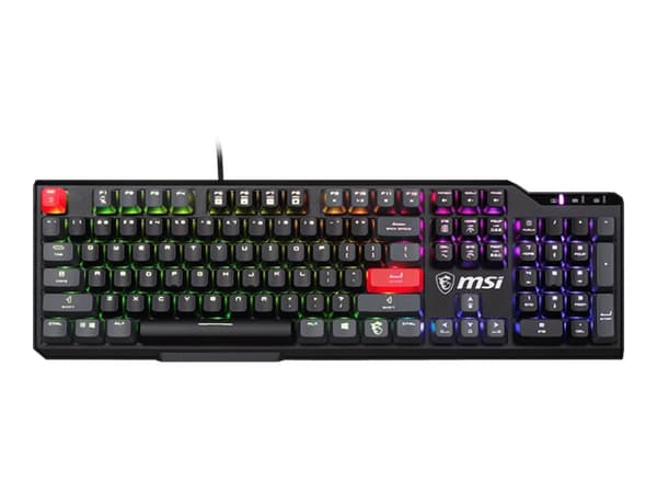 MSI Vigor GK41 DUSK - Tastatur - backlit - USB - QWERTY - USA - tastsvitsj: Kailh Red Sort