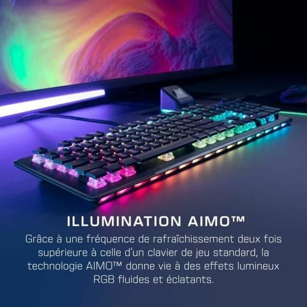Bluetooth näppäimistö Roccat Vulcan II Max - Linear Musta Ranska QWERTY