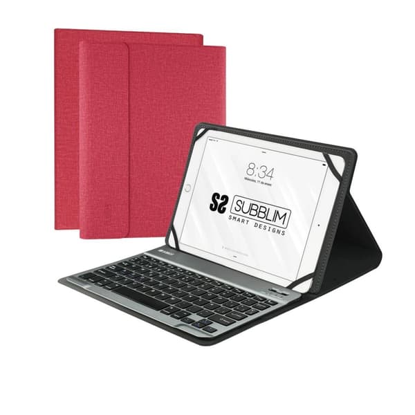 Tabletin ja näppäimistön kuori Subblim SUB-KT2-BT0003 10,1" Punainen Espanjalainen Qwerty QWERTY